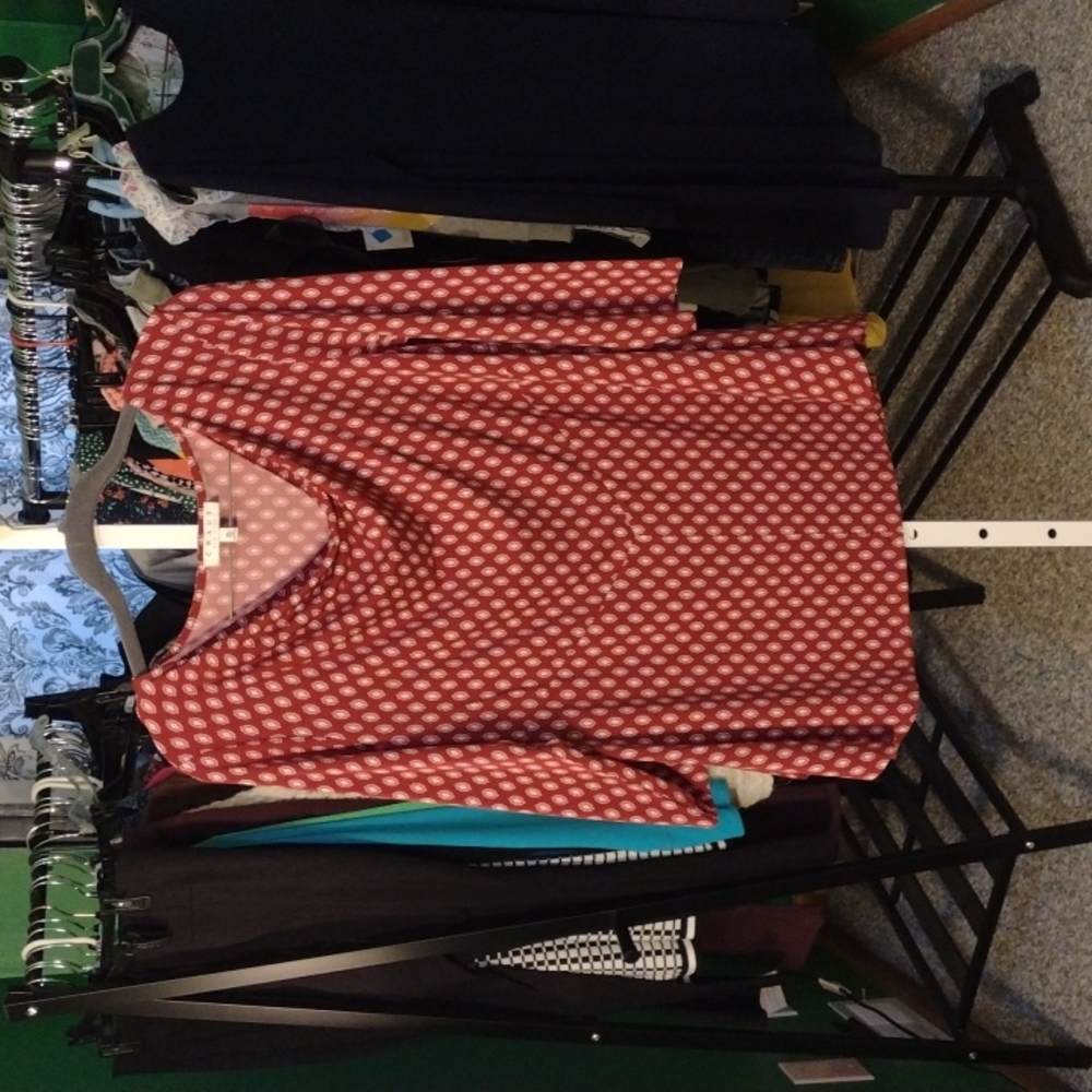 Chaus New York, XL 3/4 red print blouse